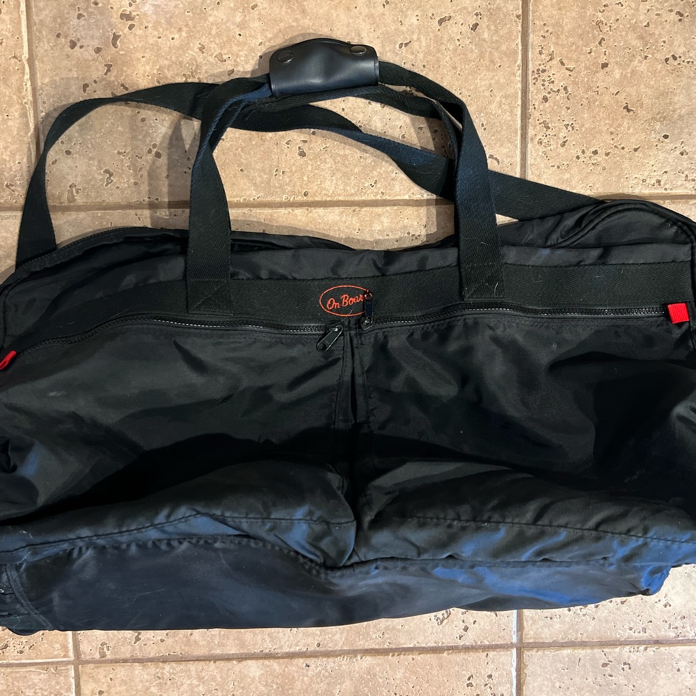 Large Black Nylon Travel Duffel Bag